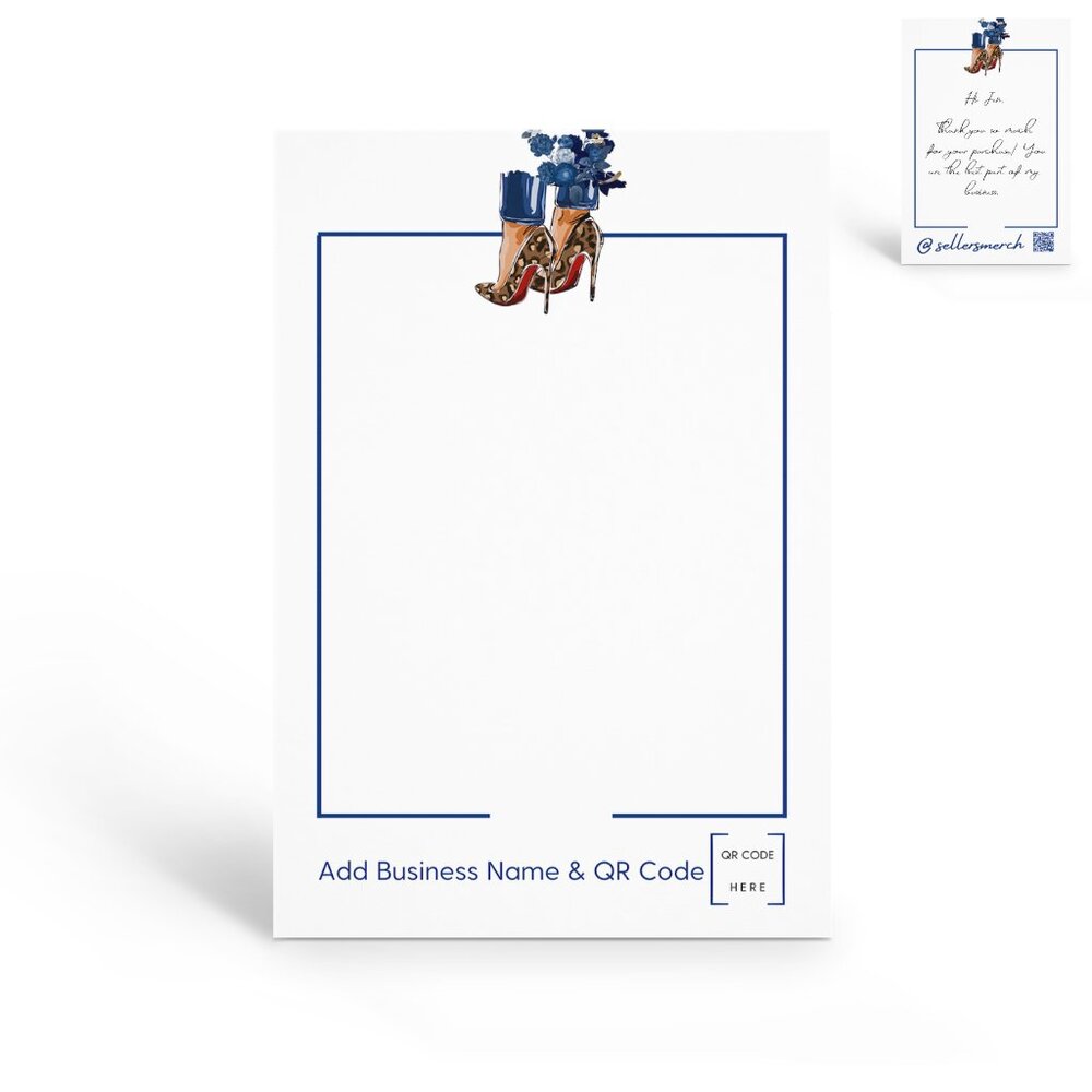 Personalized with QR Code - Custom 4” x 6” Thank You Note Cards - for Order Ship